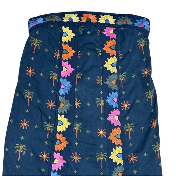 Farm Rio Black Embroidered Strapless Midi Dress Womens XS - Picture 3 of 8